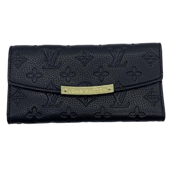 Handbags - Black Leather Monogram Wallet Coin Purse Bag